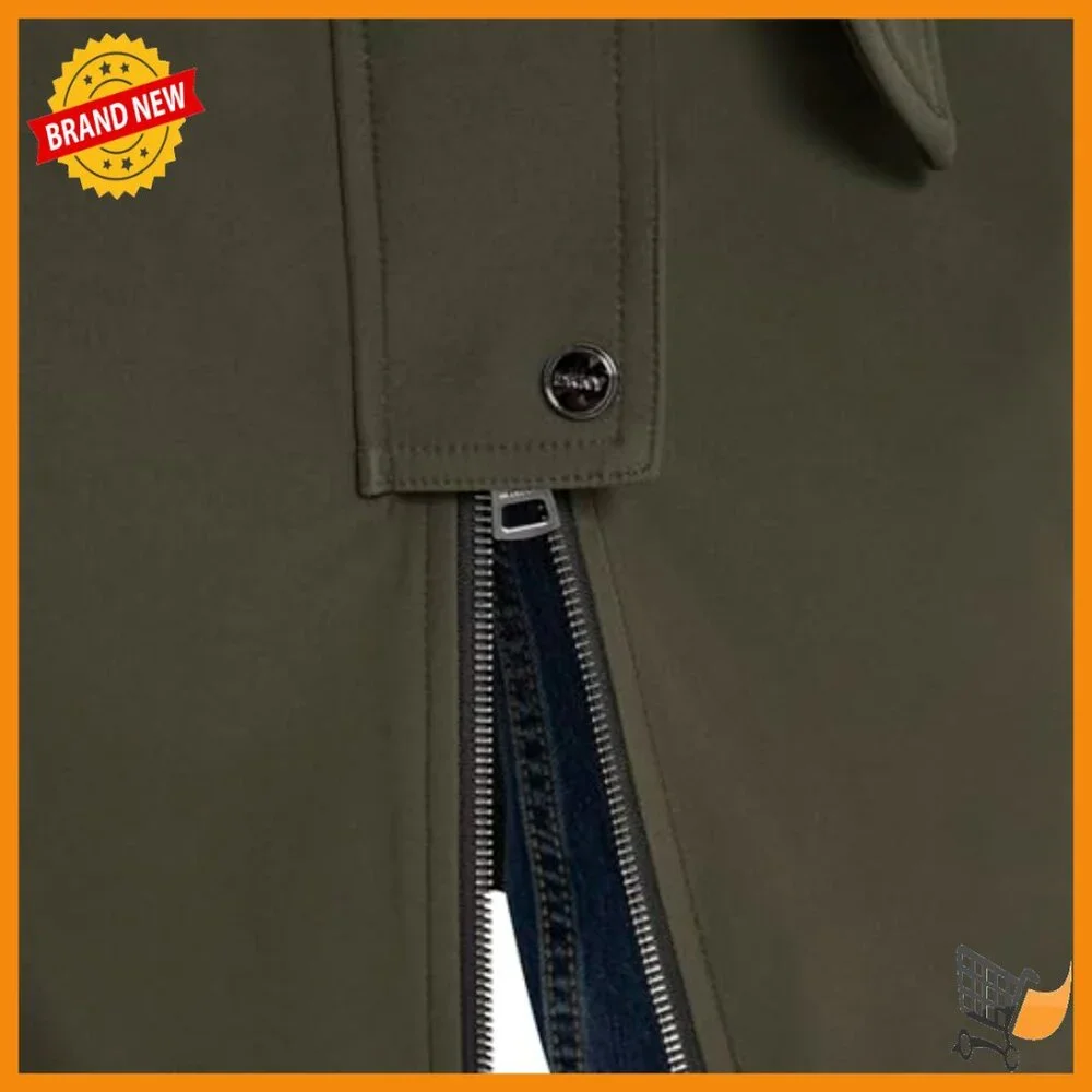 Long Hooded Trench Coat Water-Resistant Lightweight Belted Jacket - Picture 7 of 7